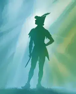 aparece en la imagen Peter Pan, haciendo referencia al síndrome de Peter Pan, en las relaciones de pareja.